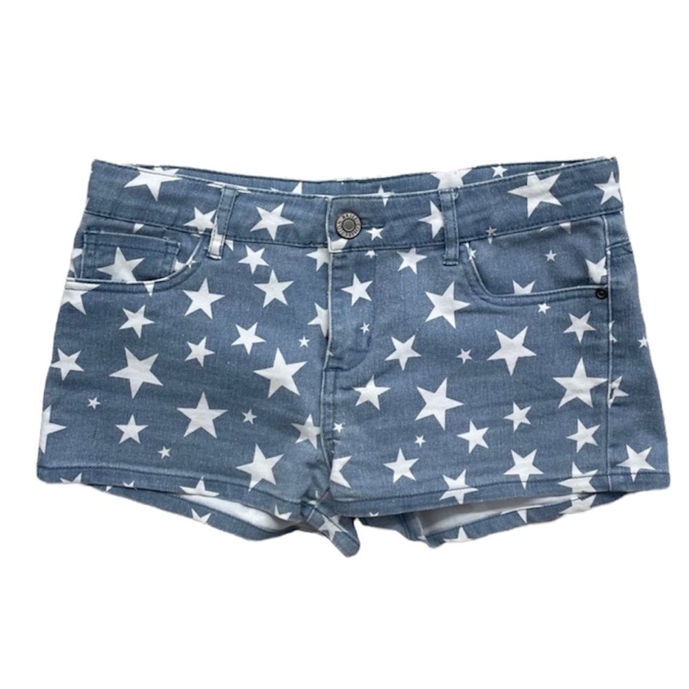 Papaya White Star Denim Shorts